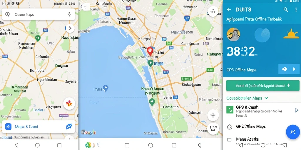 Tampilan antarmuka pengguna DUIT8 dengan peta GPS Offline.