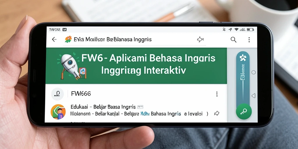 Antarmuka aplikasi FW66 yang mendukung belajar bahasa Inggris.