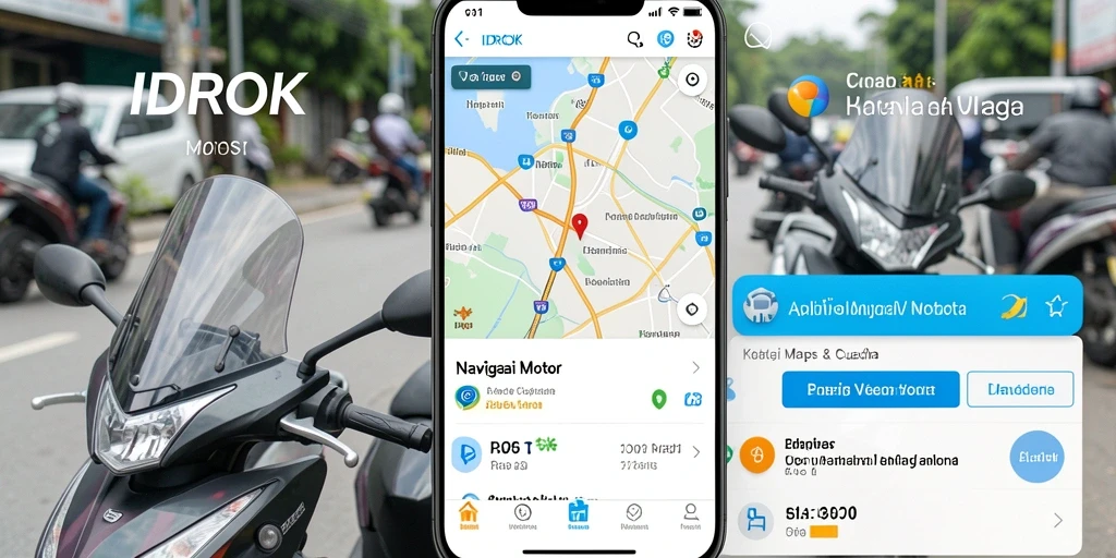 Antarmuka pengguna IDROK yang intuitif dan informatif untuk navigasi motor.