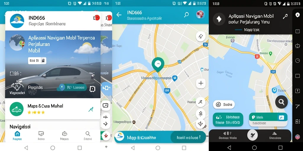 Antarmuka aplikasi Navigasi Mobil IND666 yang intuitif.