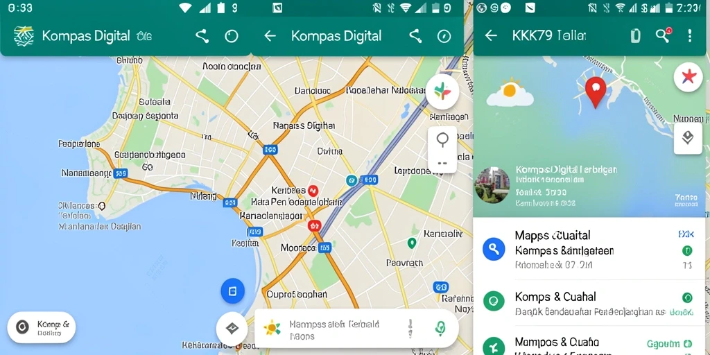 Antarmuka KPK79 yang sederhana dan informatif sebagai aplikasi Kompas Digital.