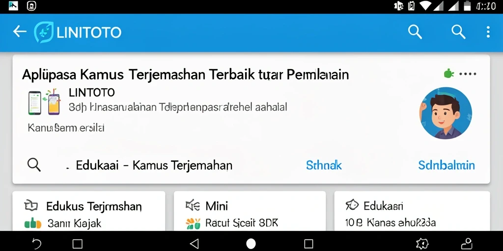 Antarmuka LINITOTO yang sederhana dan intuitif untuk Kamus Terjemahan.