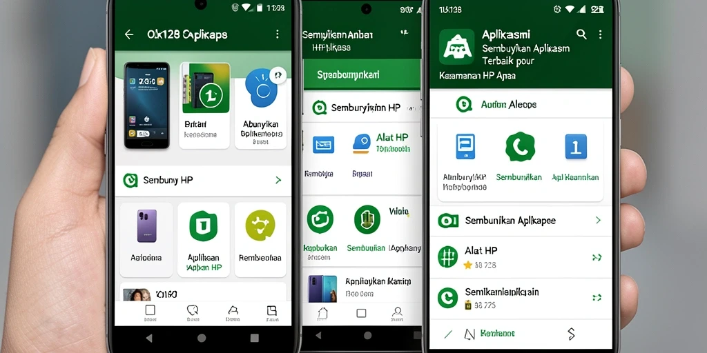 Tampilan antarmuka OLX128 saat menyembunyikan aplikasi penting pengguna.