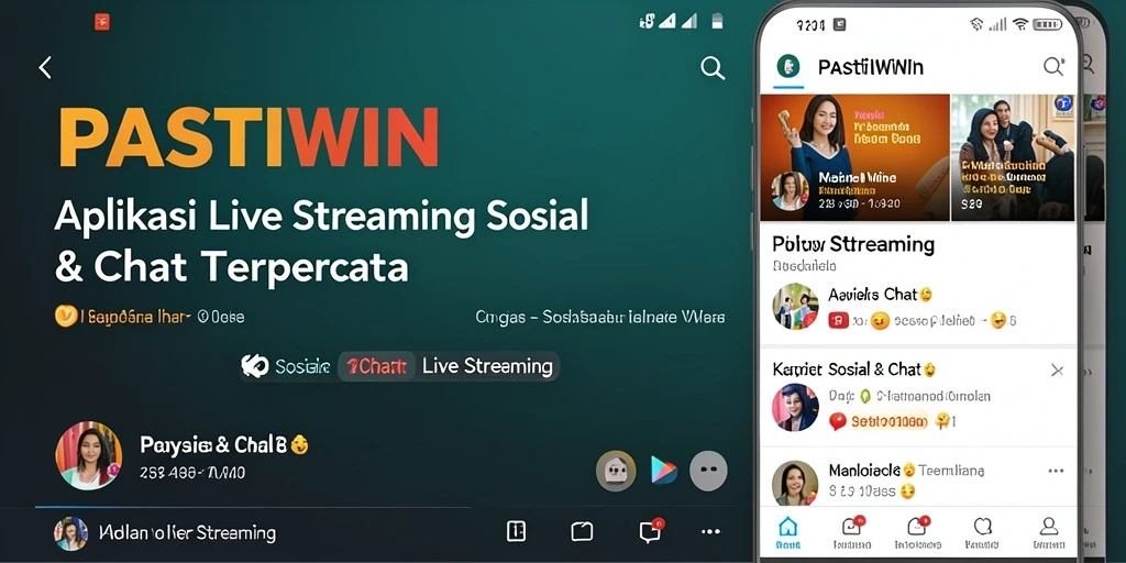 Antarmuka PASTIWIN yang menarik untuk live streaming interaktif.