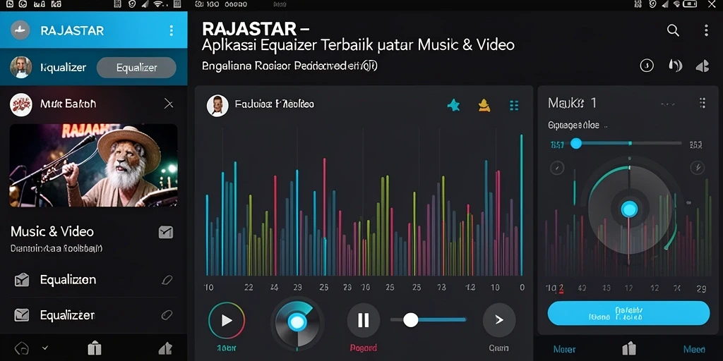 Antarmuka aplikasi RAJASTAR menampilkan fitur Equalizer yang intuitif dan efektif.