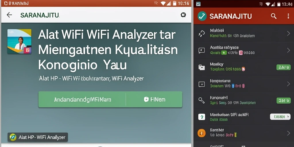 Tampilan antarmuka SARANAJITU dengan fitur WiFi Analyzer yang informatif.