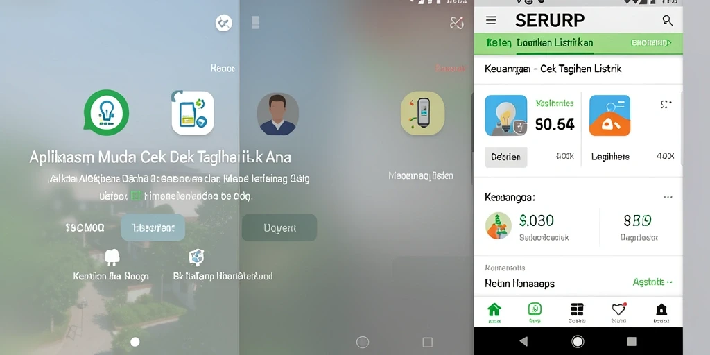 Screenshot utama SERURP menampilkan antarmuka cek tagihan listrik yang sederhana.